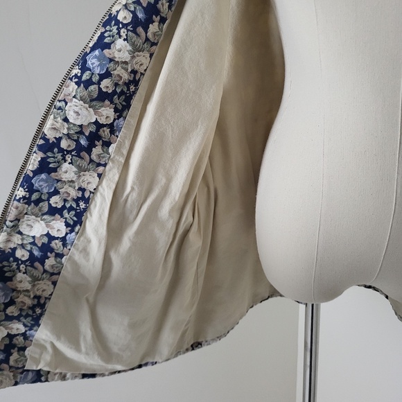 Vintage Floral vest long waist ties sleeveless 90s - Picture 6 of 7